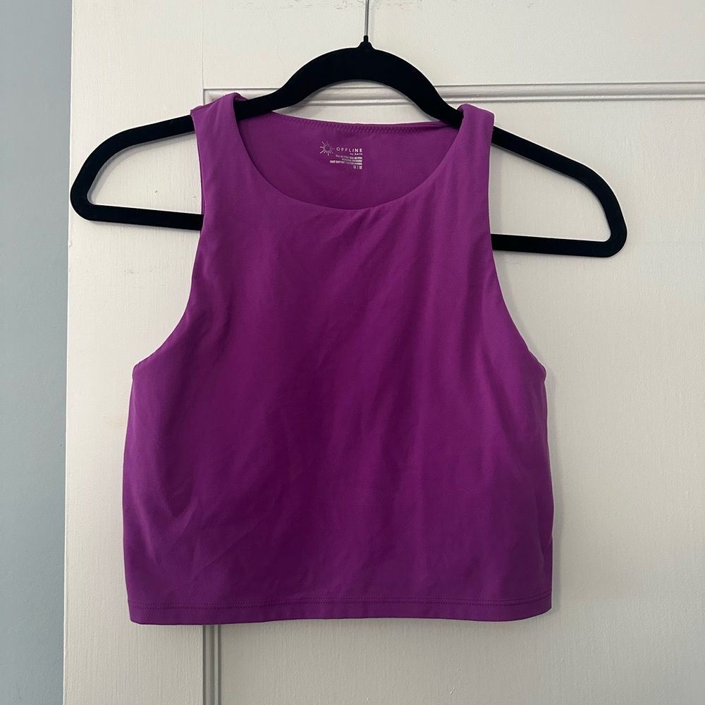 aerie Purple Cropped Tank Top